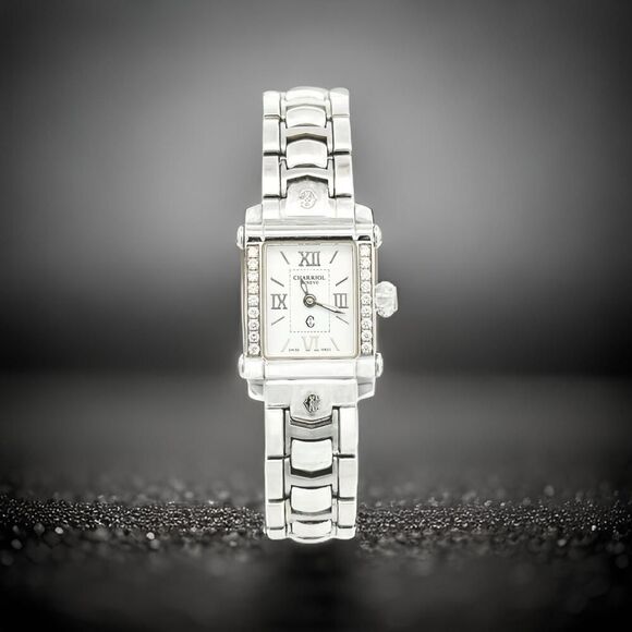 Philippe Charriol Diamond Ladies Wristwatch 6.5" Stainless Steel 22.8 mm CH1 - Picture 7 of 11